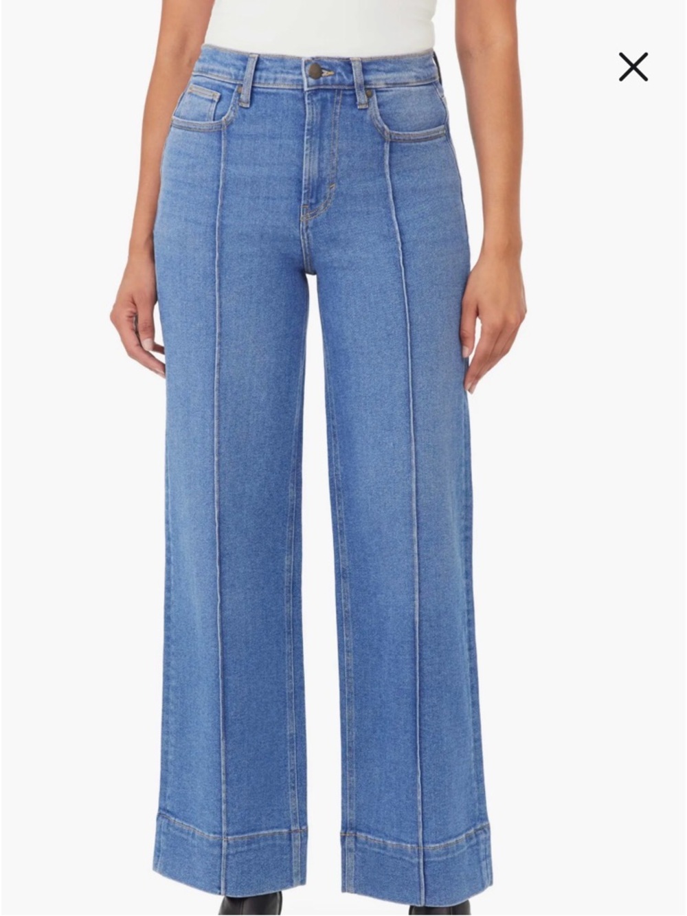 Kensie High Waist Pintuck Wide Leg Jeans